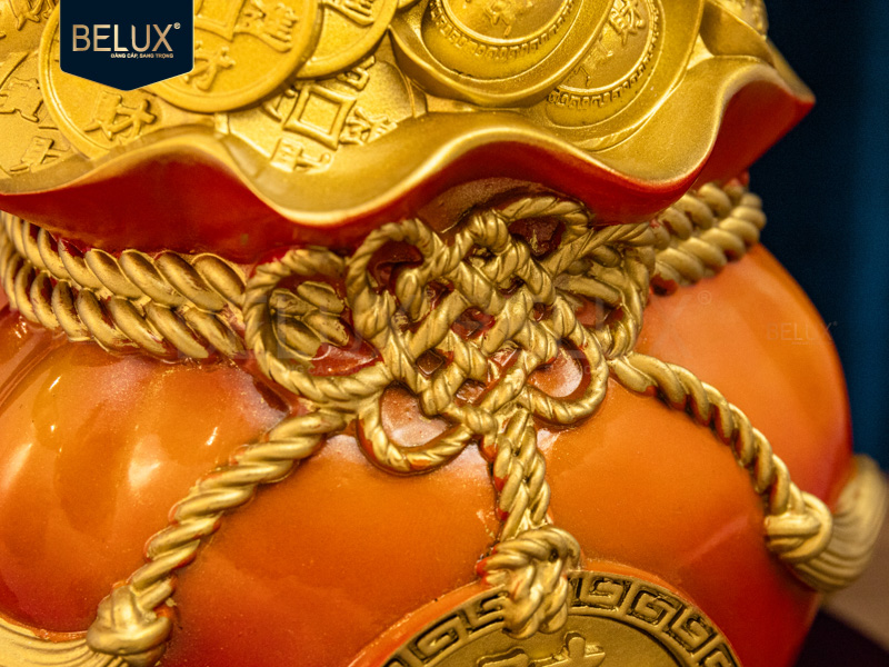 Túi Tiền Vàng bằng đồng decor 22x22x20cm